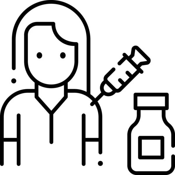 ワクチンを接種された人のミニマリスト漫画のイラスト — ストックベクタ
