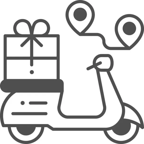 Minimalistic Vector Illustration Delivery Scooter — Stock Vector