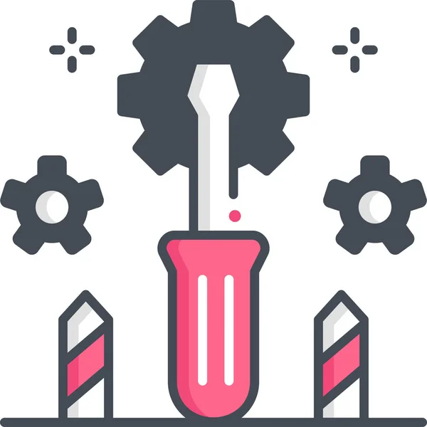 Illustrazione Vettoriale Minimalista Dello Strumento Cacciavite — Vettoriale Stock