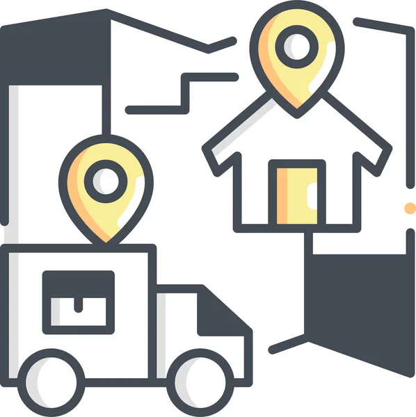 Minimalistic Vector Illustration Delivery Tracking Order Concept — Stock Vector