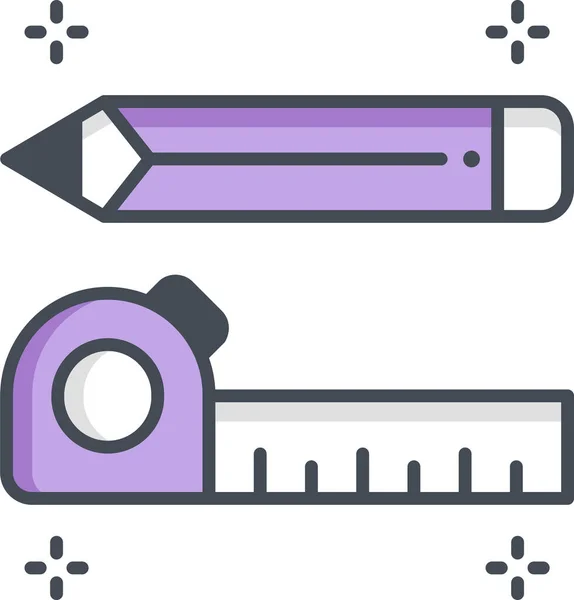 Minimalistic Vector Illustration Pencil Measurement Tape — Stock Vector