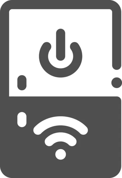 Illustration Dessin Animé Minimaliste Réfrigérateur Avec Puissance Signes Wifi — Image vectorielle