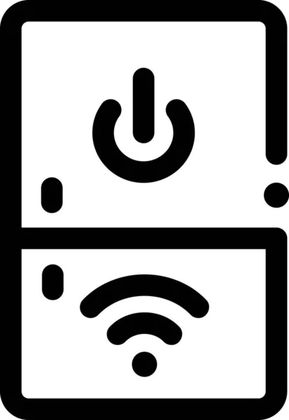 Illustration Dessin Animé Minimaliste Réfrigérateur Avec Puissance Signes Wifi — Image vectorielle