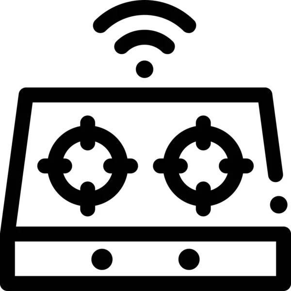 Illustrazione Minimalista Cartone Animato Stufa Con Segno Wifi — Vettoriale Stock