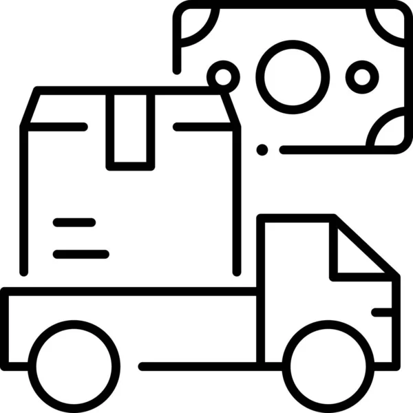 Minimalistic Vector Illustration Delivery Truck Cash Money — Stock Vector