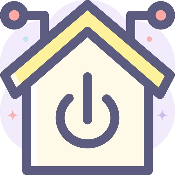 Minimalistic Cartoon Illustration Smart House — Stock Vector