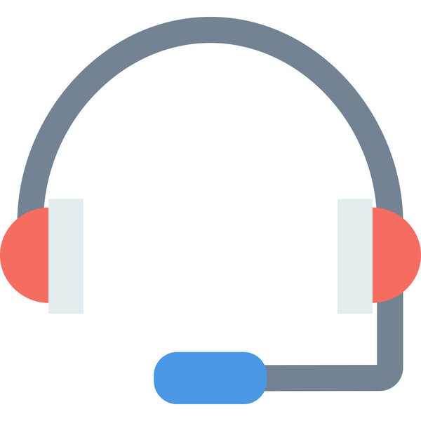 минималистическая векторная иллюстрация наушников с микрофоном