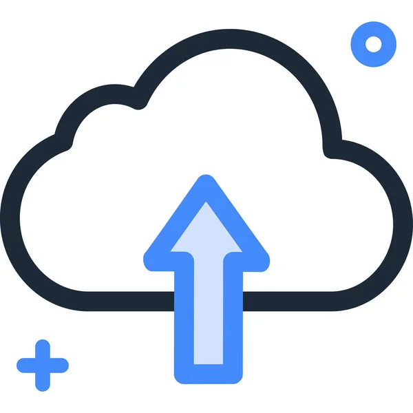 Icône Vectorielle Minimaliste Concept Téléchargement Fichiers Cloud — Image vectorielle