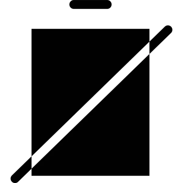 Negro Icono Vector Minimalista Sin Signo Batería — Archivo Imágenes Vectoriales