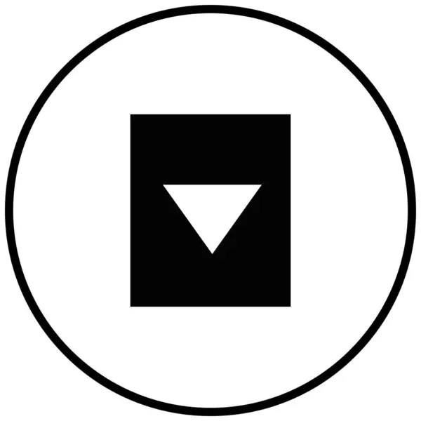 Icône Vectorielle Minimaliste Noire Flèche Vers Bas — Image vectorielle