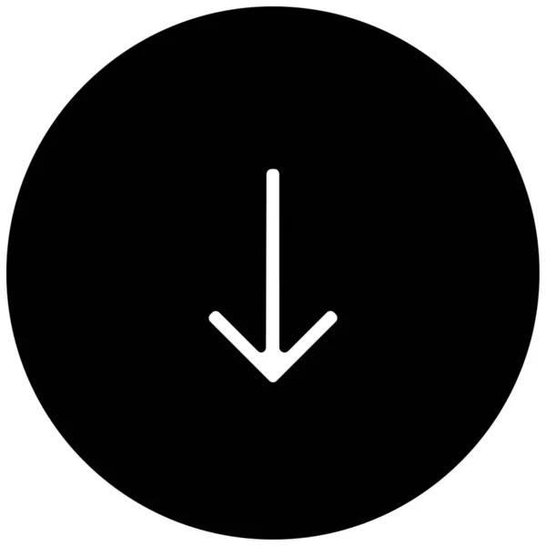 Черный Минималистичный Векторный Значок Стрелки Вниз — стоковый вектор