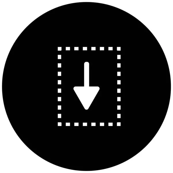 矢印の下の黒いミニマリズムのベクトルアイコン — ストックベクタ