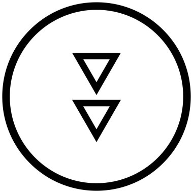 Aşağıdaki okların siyah minimalist vektör simgesi