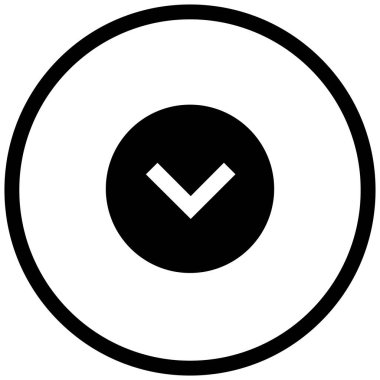 aşağı okun siyah minimalist vektör simgesi