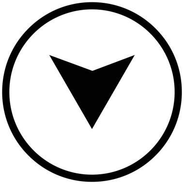 aşağı okun siyah minimalist vektör simgesi