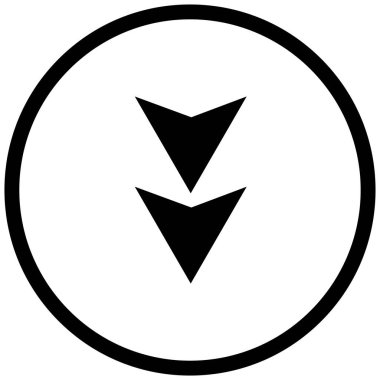 Aşağıdaki okların siyah minimalist vektör simgesi