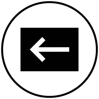 sol okun siyah minimalist vektör simgesi