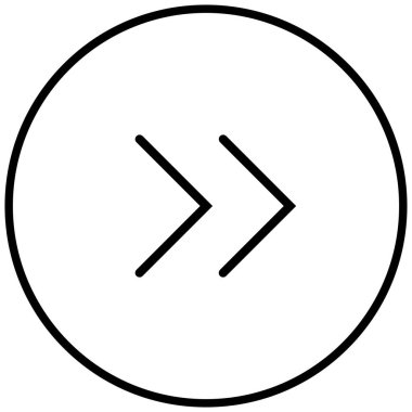 Sağ okların siyah minimalist vektör simgesi