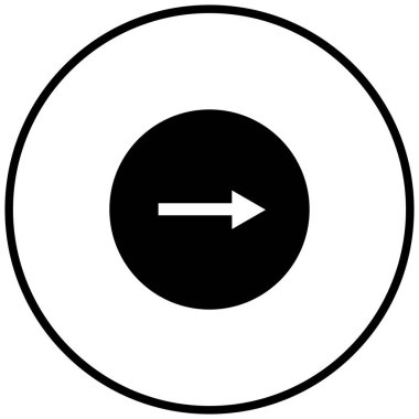 Sağ okun siyah minimalist vektör simgesi