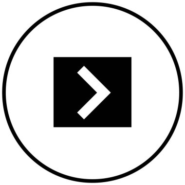Sağ okun siyah minimalist vektör simgesi