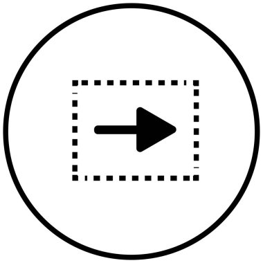 Sağ okun siyah minimalist vektör simgesi