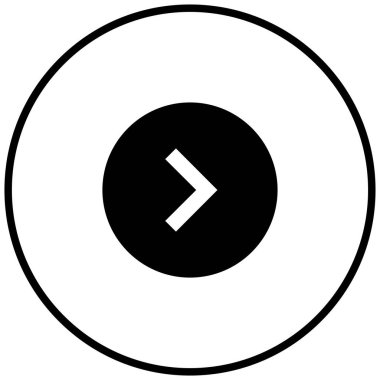 Sağ okun siyah minimalist vektör simgesi