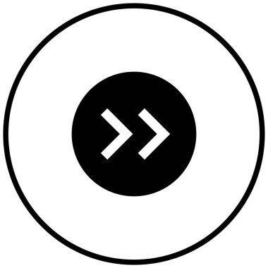 Sağ okların siyah minimalist vektör simgesi