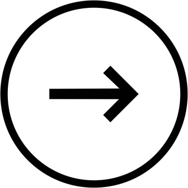Sağ okun siyah minimalist vektör simgesi