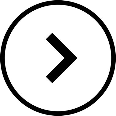 Sağ okun siyah minimalist vektör simgesi