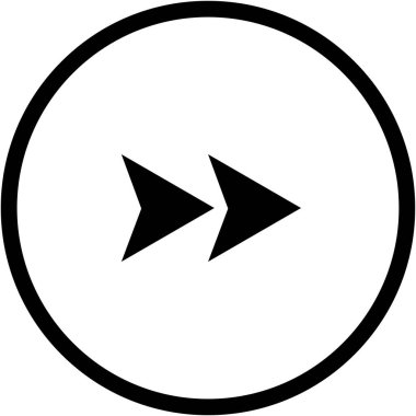 Sağ okların siyah minimalist vektör simgesi