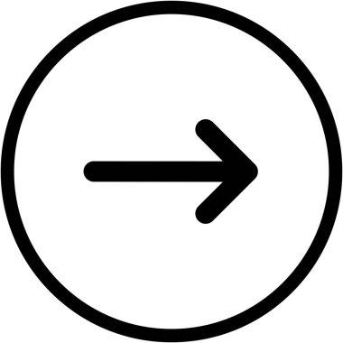 Sağ okun siyah minimalist vektör simgesi