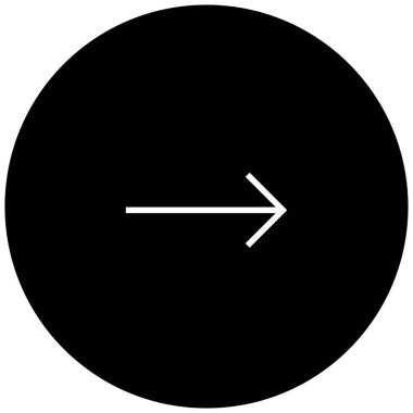Sağ okun siyah minimalist vektör simgesi