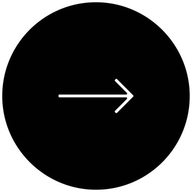 Sağ okun siyah minimalist vektör simgesi