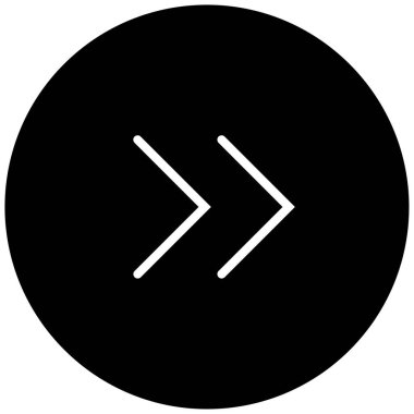 Sağ okların siyah minimalist vektör simgesi