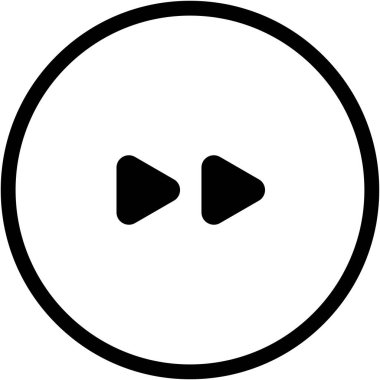 Sağ okların siyah minimalist vektör simgesi