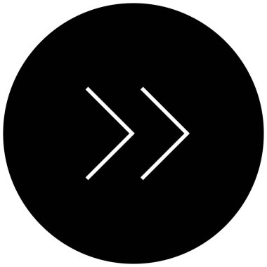 Sağ okların siyah minimalist vektör simgesi