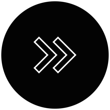 Sağ okların siyah minimalist vektör simgesi