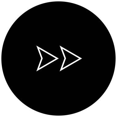 Sağ okların siyah minimalist vektör simgesi