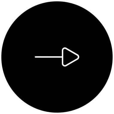 Sağ okun siyah minimalist vektör simgesi