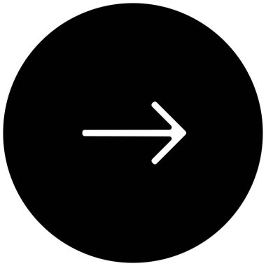 Sağ okun siyah minimalist vektör simgesi
