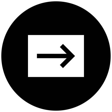 Sağ okun siyah minimalist vektör simgesi