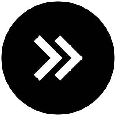 Sağ okların siyah minimalist vektör simgesi