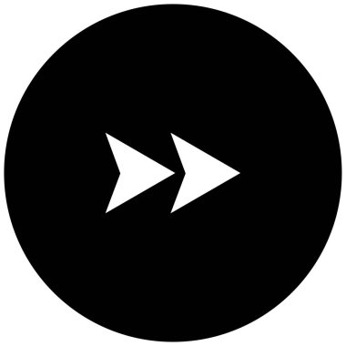 Sağ okların siyah minimalist vektör simgesi