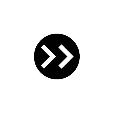 Sağ okların siyah minimalist vektör simgesi