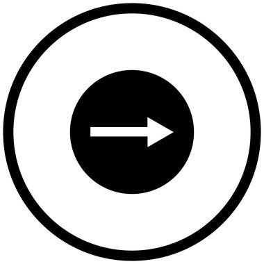 Sağ okun siyah minimalist vektör simgesi