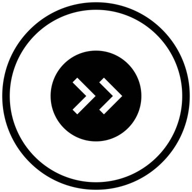 Sağ okların siyah minimalist vektör simgesi