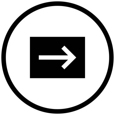 Sağ okun siyah minimalist vektör simgesi