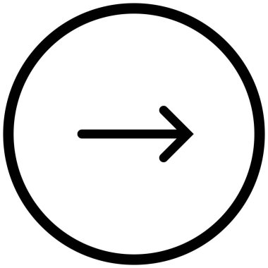 Sağ okun siyah minimalist vektör simgesi