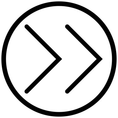 Sağ okların siyah minimalist vektör simgesi