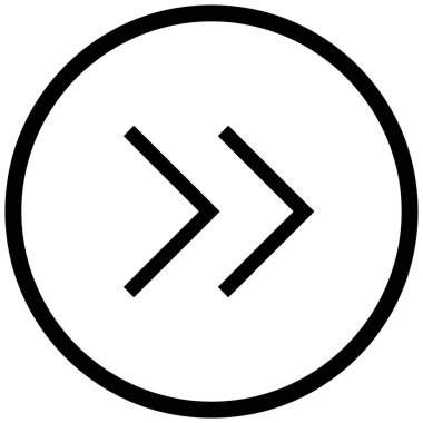 Sağ okların siyah minimalist vektör simgesi